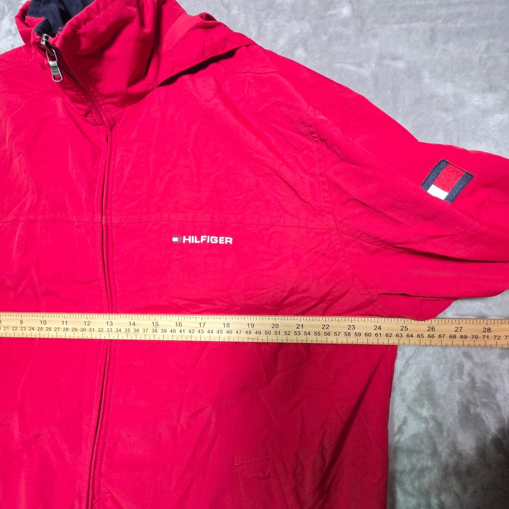 Tommy Hilfiger Mens Red Yachting Jacket Full Zip Hooded Windbreaker XL 1153 - Picture 5 of 7